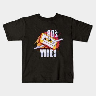 80's Vibes - Retro Cassette Tape - Mixtape Kids T-Shirt